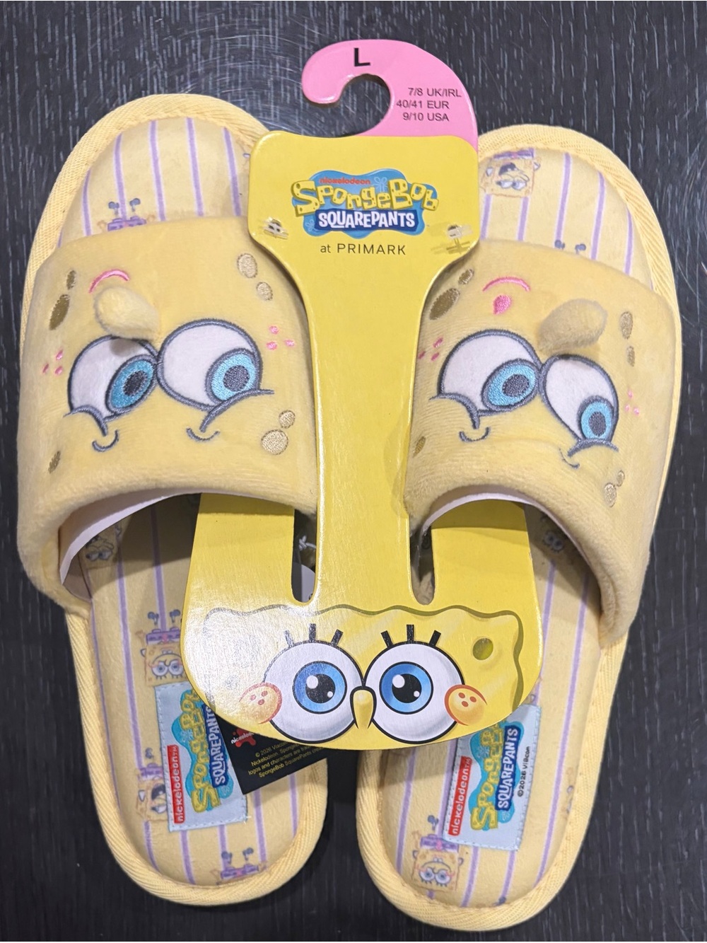 Primark SpongeBob Plush Yellow Slide Slippers